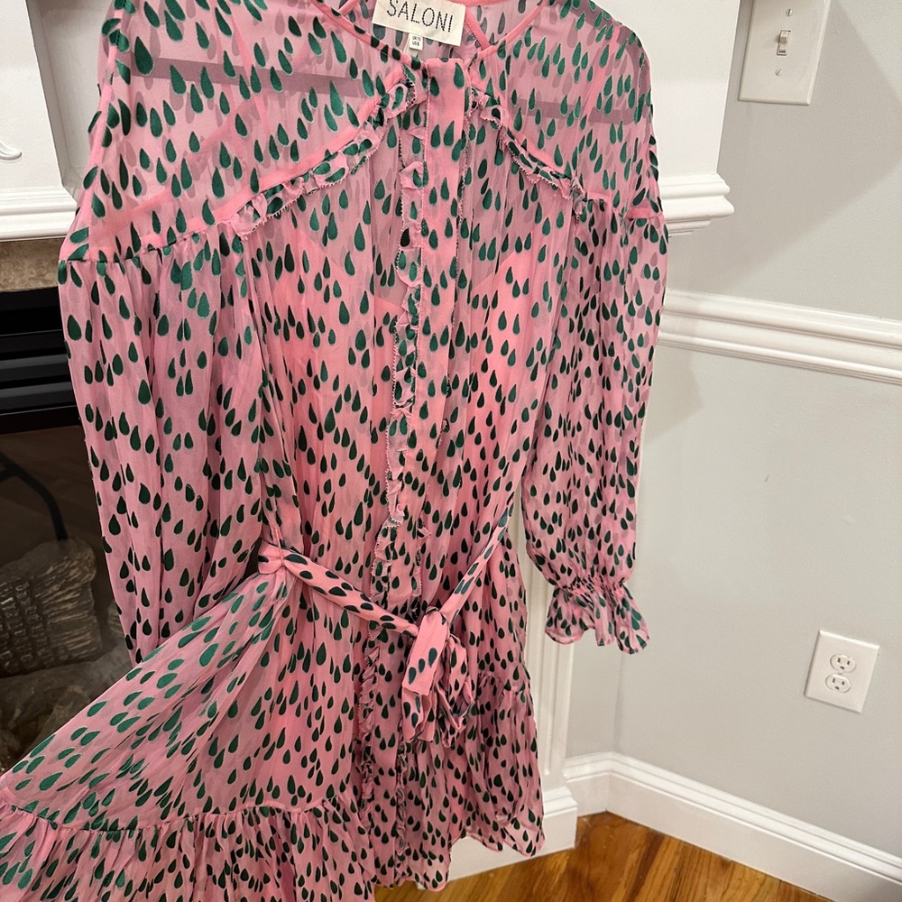 Saloni silk pink dress